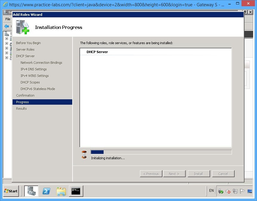 Practice Labs screenshot.